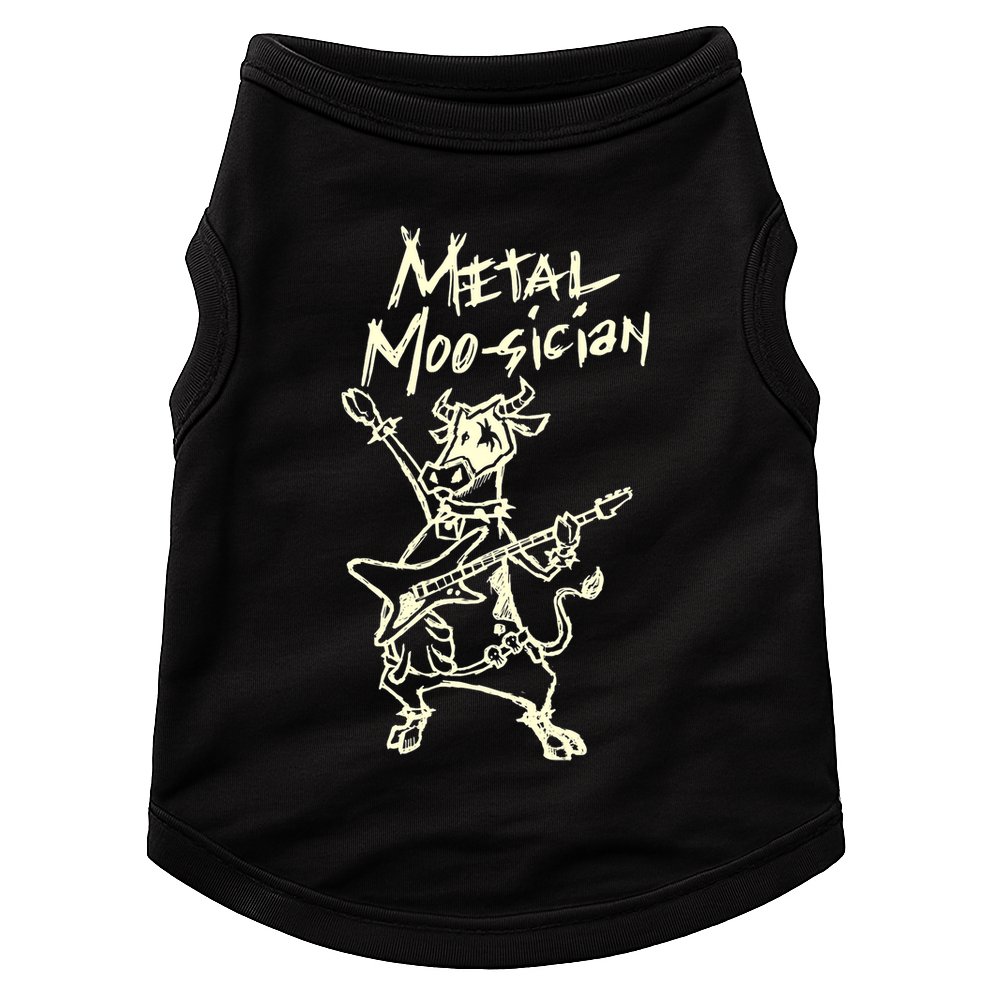 Heavy Metal Moosician Goth Bull Guitar Playing Cow Doggie Tank
