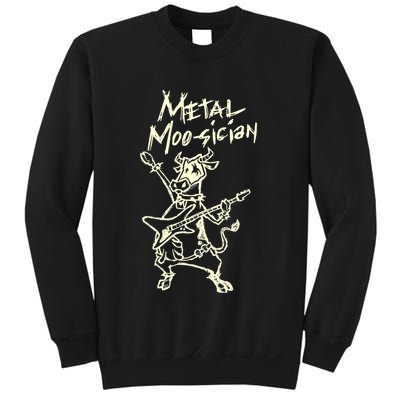Heavy Metal Moosician Goth Bull Guitar Playing Cow Sweatshirt