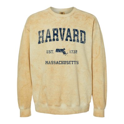 H.A.R.V.A.R.D Massachusetts Ma Vintage Sports Design Colorblast Crewneck Sweatshirt