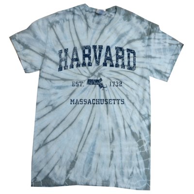 H.A.R.V.A.R.D Massachusetts Ma Vintage Sports Design Tie-Dye T-Shirt