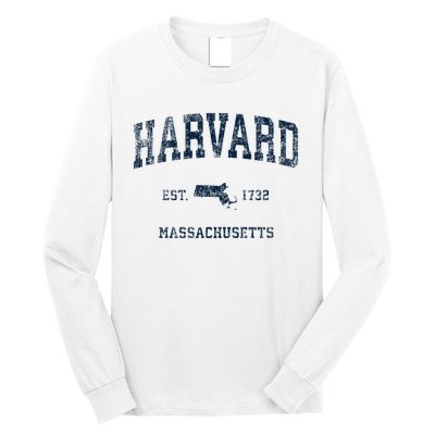 H.A.R.V.A.R.D Massachusetts Ma Vintage Sports Design Long Sleeve Shirt