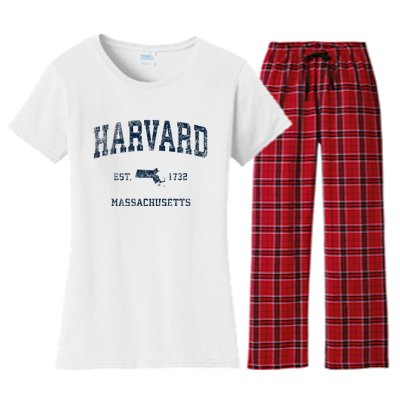 H.A.R.V.A.R.D Massachusetts Ma Vintage Sports Design Women's Flannel Pajama Set