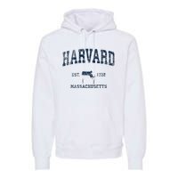 H.A.R.V.A.R.D Massachusetts Ma Vintage Sports Design Premium Hoodie