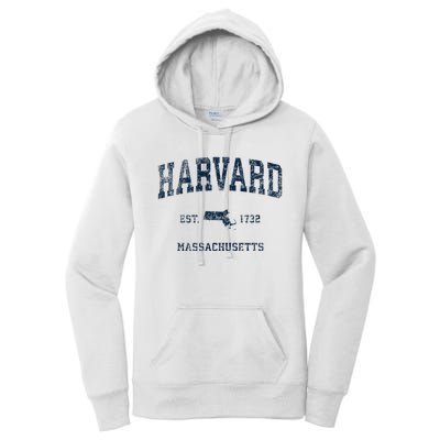 H.A.R.V.A.R.D Massachusetts Ma Vintage Sports Design Women's Pullover Hoodie