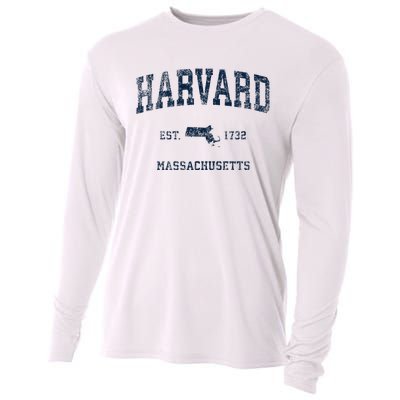 H.A.R.V.A.R.D Massachusetts Ma Vintage Sports Design Cooling Performance Long Sleeve Crew