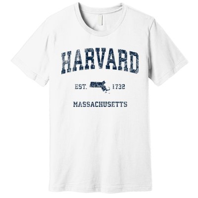 H.A.R.V.A.R.D Massachusetts Ma Vintage Sports Design Premium T-Shirt