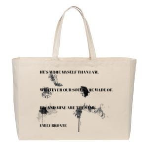 He More Myself Than I Am Bronte Wuthering Heights Quote Love Cotton Canvas Jumbo Tote