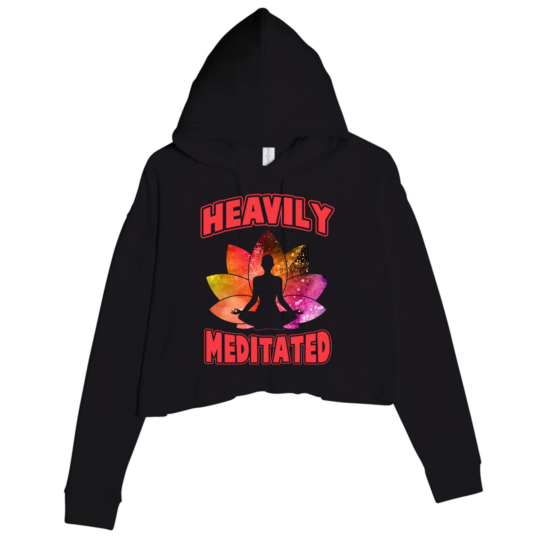 Heavily Meditated Meditation Lovers Meditation Gift Crop Fleece Hoodie