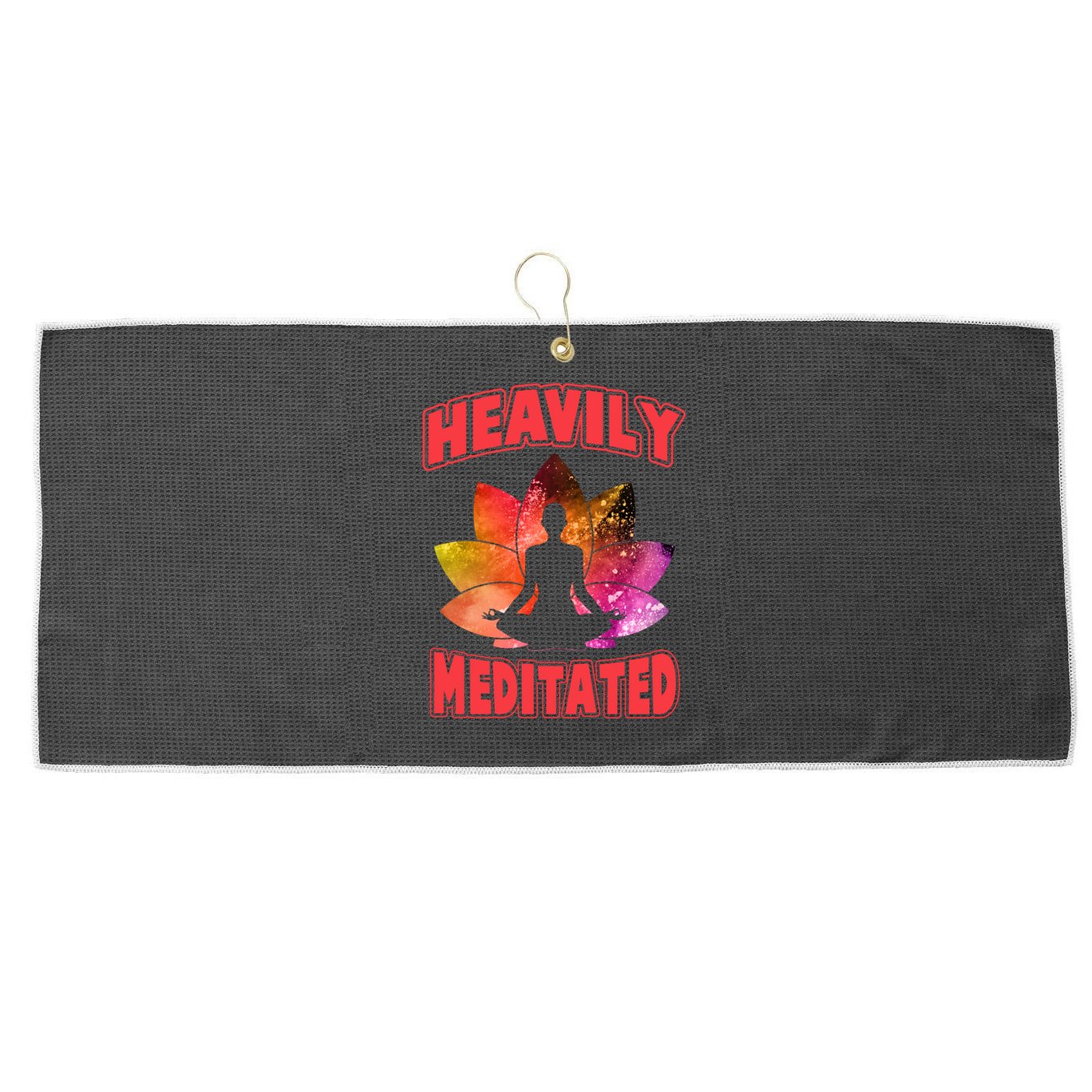 Heavily Meditated Meditation Lovers Meditation Gift Large Microfiber Waffle Golf Towel