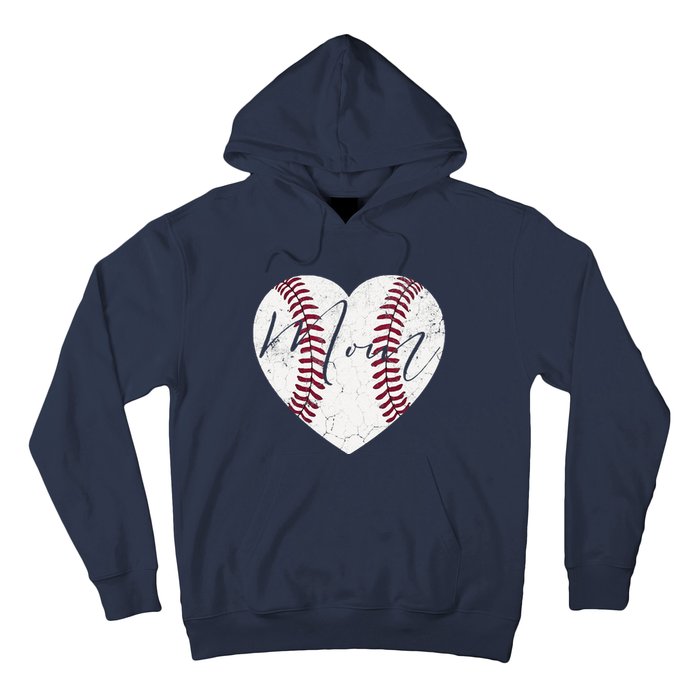 Heart Mom MotherS Day Christmas Baseball Softball Gift Hoodie