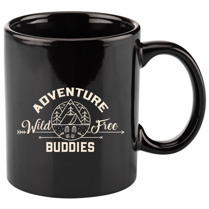 Hiking Mountains Meme Quote Adventure Buddies 11oz C Handle Ceramic Mug