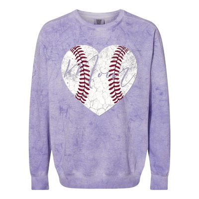 Heart Mom Mother's Day Christmas Baseball Softball Gift Colorblast Crewneck Sweatshirt