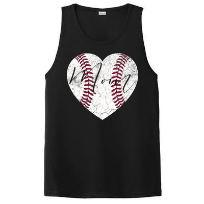 Heart Mom Mother's Day Christmas Baseball Softball Gift PosiCharge Competitor Tank