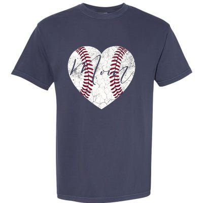 Heart Mom Mother's Day Christmas Baseball Softball Gift Garment-Dyed Heavyweight T-Shirt