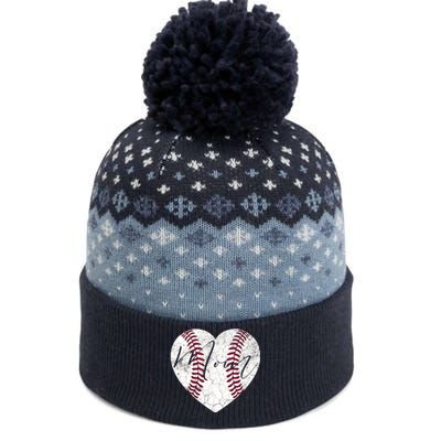 Heart Mom Mother's Day Christmas Baseball Softball Gift The Baniff Cuffed Pom Beanie