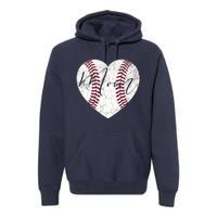 Heart Mom Mother's Day Christmas Baseball Softball Gift Premium Hoodie