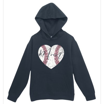 Heart Mom Mother's Day Christmas Baseball Softball Gift Urban Pullover Hoodie