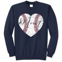 Heart Mom Mother's Day Christmas Baseball Softball Gift Tall Sweatshirt