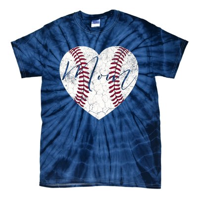 Heart Mom Mother's Day Christmas Baseball Softball Gift Tie-Dye T-Shirt