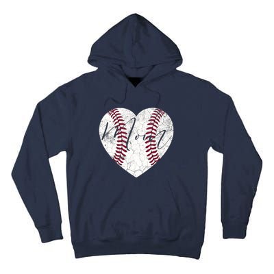 Heart Mom Mother's Day Christmas Baseball Softball Gift Tall Hoodie