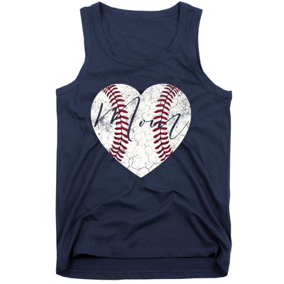 Heart Mom Mother's Day Christmas Baseball Softball Gift Tank Top