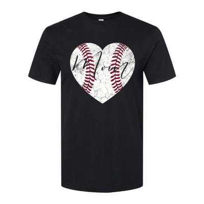 Heart Mom Mother's Day Christmas Baseball Softball Gift Softstyle CVC T-Shirt