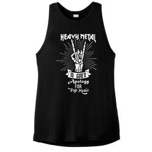 Heavy Metal Music Is Gods Apology Ladies PosiCharge Tri-Blend Wicking Tank