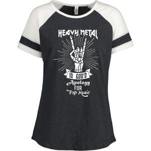 Heavy Metal Music Is Gods Apology Enza Ladies Jersey Colorblock Tee