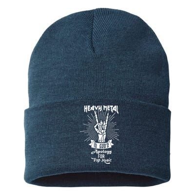 Heavy Metal Music Is Gods Apology Sustainable Knit Beanie