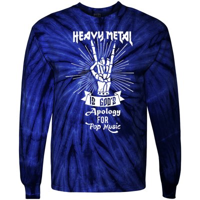 Heavy Metal Music Is Gods Apology Tie-Dye Long Sleeve Shirt