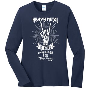 Heavy Metal Music Is Gods Apology Ladies Long Sleeve Shirt