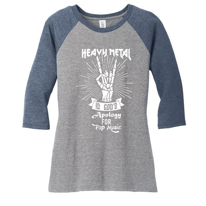 Heavy Metal Music Is Gods Apology Women's Tri-Blend 3/4-Sleeve Raglan Shirt