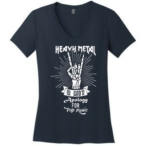 Heavy Metal Music Is Gods Apology Women's V-Neck T-Shirt