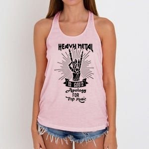 Heavy Metal Music Is Gods Apology Women's Knotted Racerback Tank