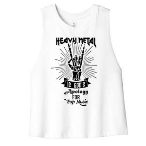 Heavy Metal Music Is Gods Apology Women's Racerback Cropped Tank