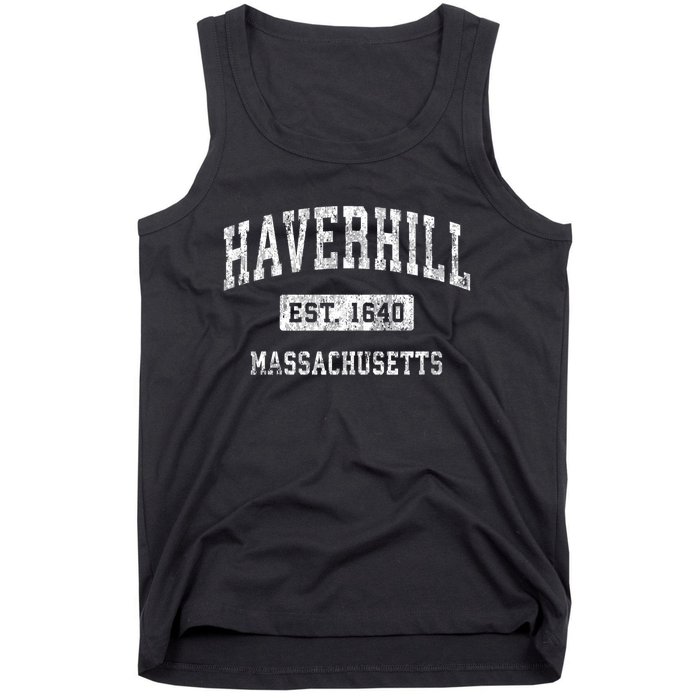 Haverhill Massachusetts Ma Vintage Established Sports Tank Top