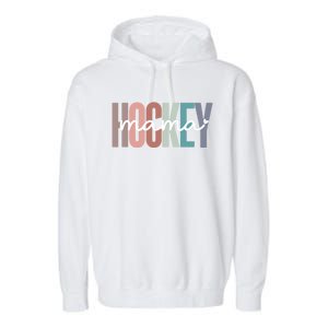 Hockey Mom Mama Gift Garment-Dyed Fleece Hoodie