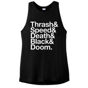 Heavy Metal Music Fan List Thrash Speed Doom Death Black Ladies PosiCharge Tri-Blend Wicking Tank