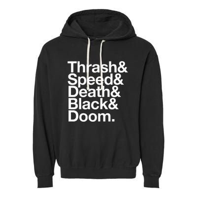 Heavy Metal Music Fan List Thrash Speed Doom Death Black Garment-Dyed Fleece Hoodie