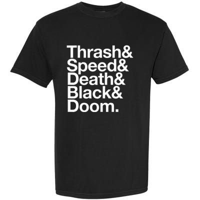 Heavy Metal Music Fan List Thrash Speed Doom Death Black Garment-Dyed Heavyweight T-Shirt