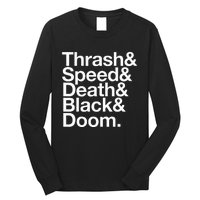 Heavy Metal Music Fan List Thrash Speed Doom Death Black Long Sleeve Shirt