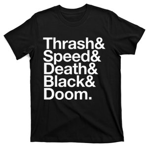 Heavy Metal Music Fan List Thrash Speed Doom Death Black T-Shirt