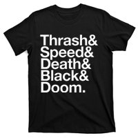 Heavy Metal Music Fan List Thrash Speed Doom Death Black T-Shirt