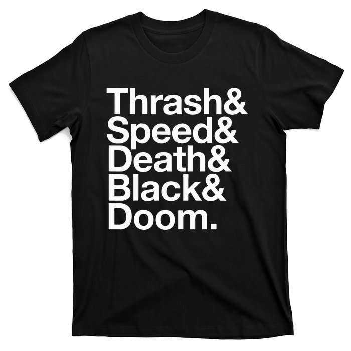 Heavy Metal Music Fan List Thrash Speed Doom Death Black T-Shirt