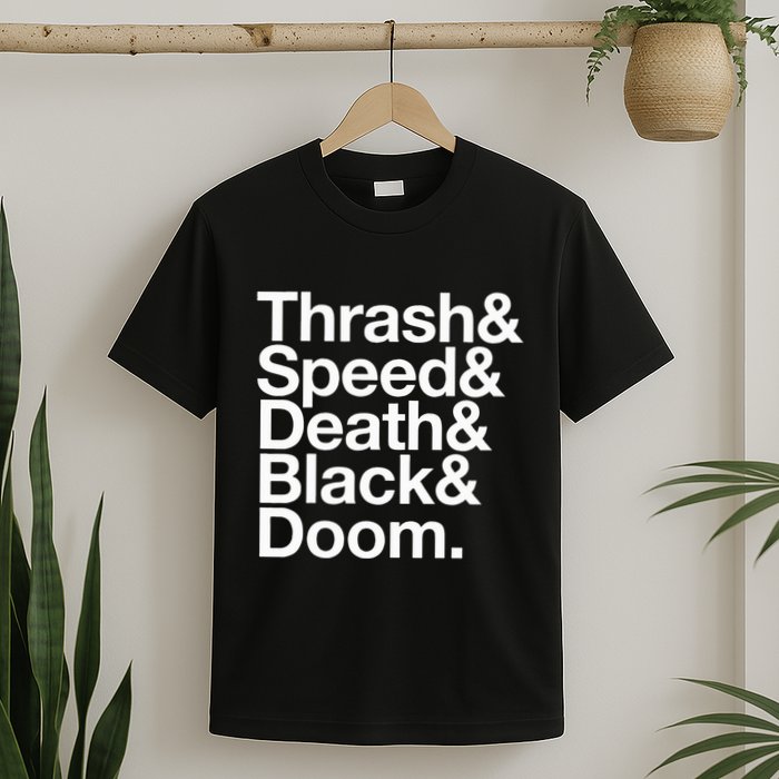 Heavy Metal Music Fan List Thrash Speed Doom Death Black T-Shirt