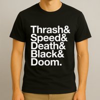 Heavy Metal Music Fan List Thrash Speed Doom Death Black T-Shirt