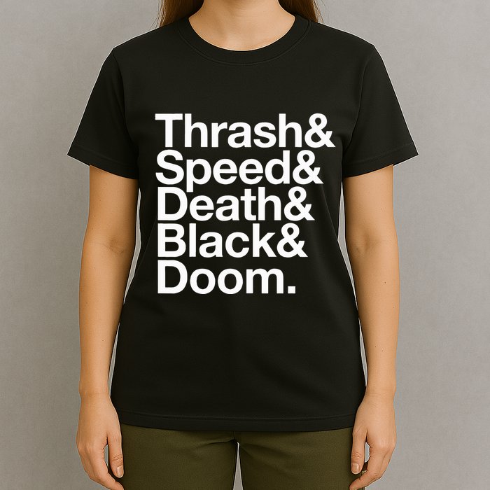 Heavy Metal Music Fan List Thrash Speed Doom Death Black T-Shirt