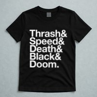 Heavy Metal Music Fan List Thrash Speed Doom Death Black T-Shirt