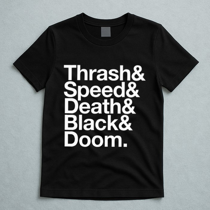 Heavy Metal Music Fan List Thrash Speed Doom Death Black T-Shirt