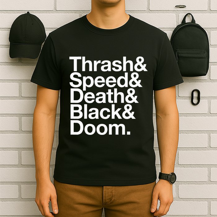 Heavy Metal Music Fan List Thrash Speed Doom Death Black T-Shirt